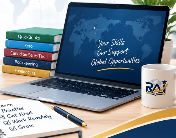 Laptop and books for QuickBooks, Xero, Canadian sales tax and bookkeeping training